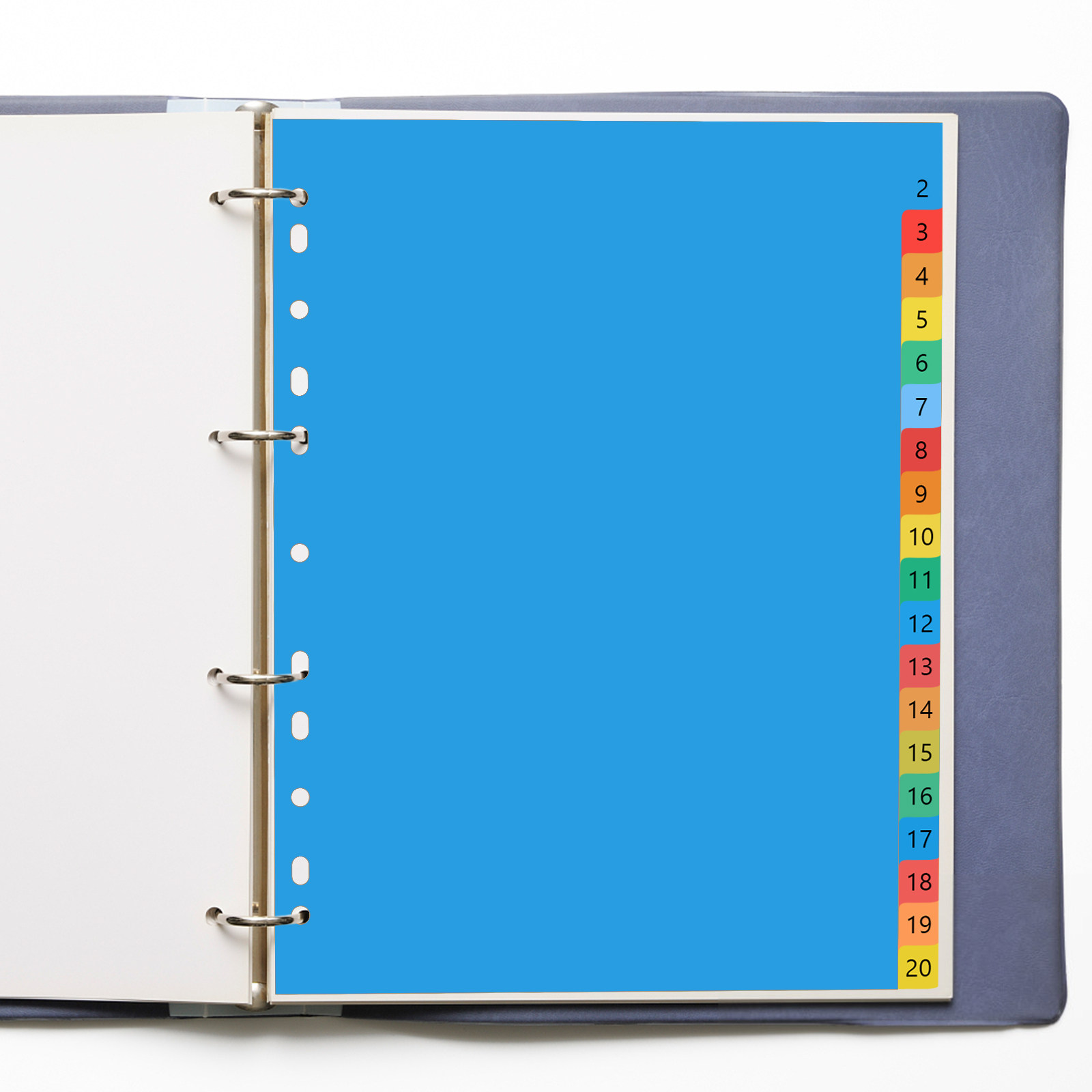 Tab Divider A4 - 20 صفحة من فواصل الأوراق البلاستيكية