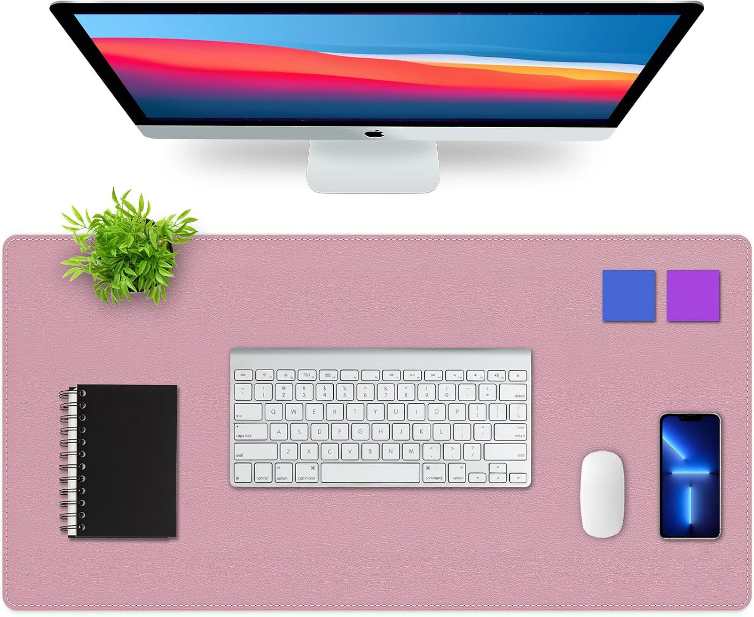 Leather Desk Pad - حصيرة مكتبية مزدوجة الجوانب، وسادة مكتب