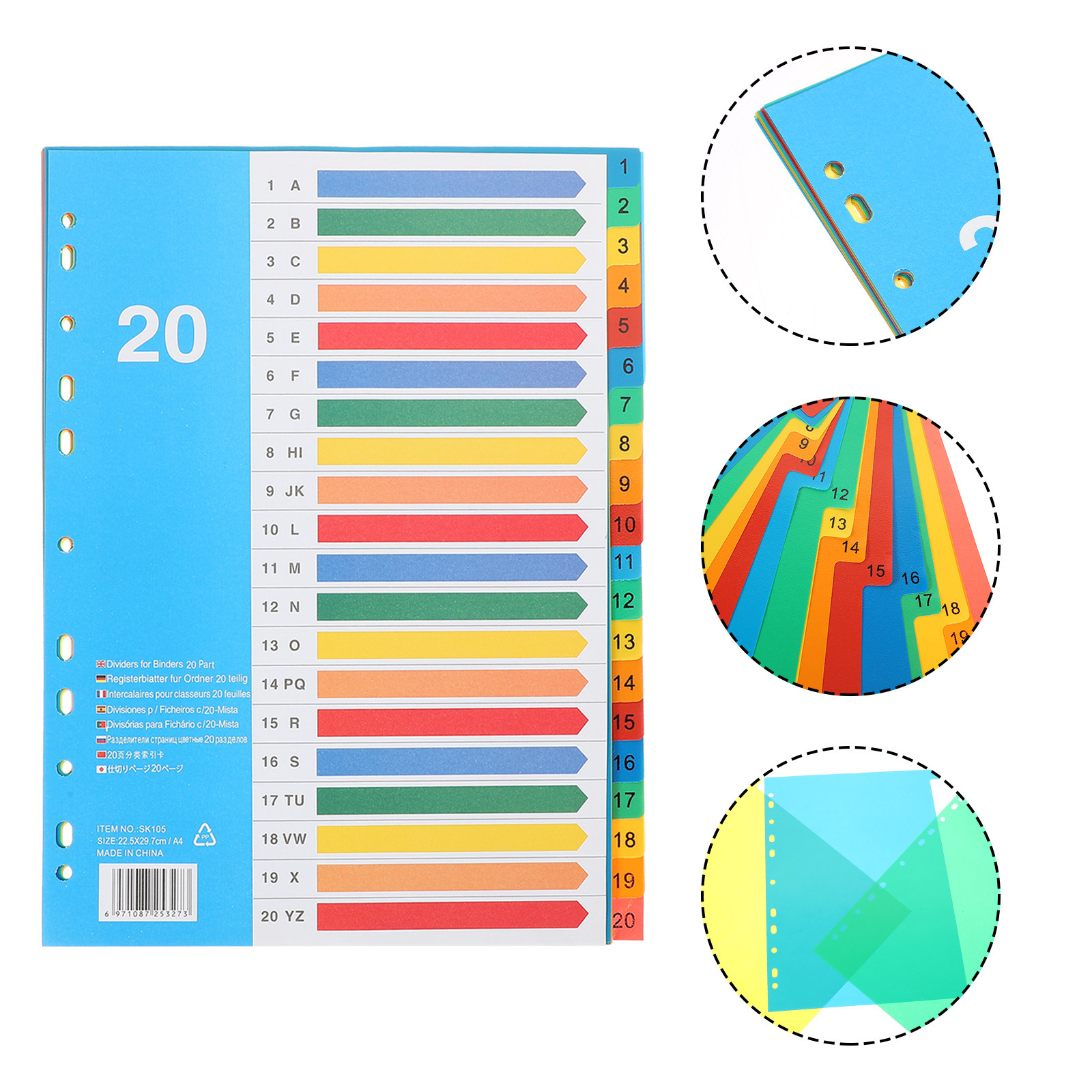 5 قطع فواصل ملفات بلاستيكية مل - مراجعة Tab Divider A4 وسعره