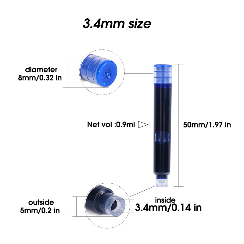 50 قطعة من خراطيش حبر أقلام ال - مراجعة Fountain Pen Bottled Ink وسعره