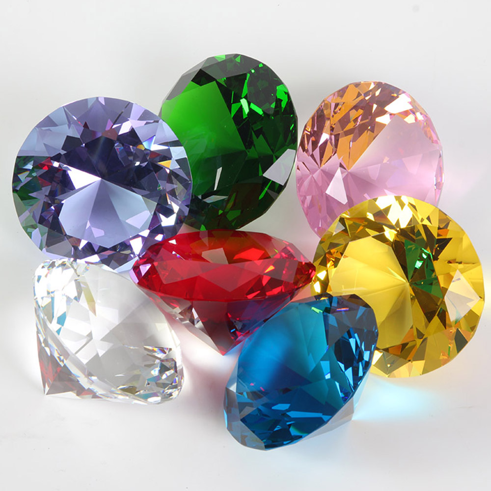 10 ألوان كريستال الماس على شكل - مراجعة Paper Weight Crystal وسعره